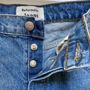 Allie Reformation High Waisted Denim Shorts